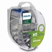 Лампа галогенная Philips Long Life 12В H1 55Вт дальнего света 2шт. 12258LLECOS2